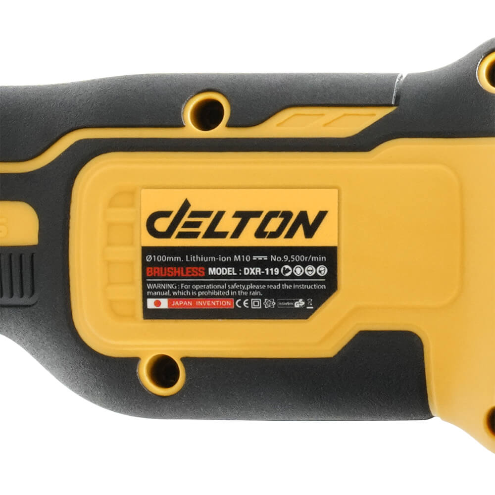 เครื่องเจียรไร้สาย (พร้อมแบตเตอรี่ MK-SERIES) DELTON รุ่น DXR-119 4 นิ้ว 20 โวลต์